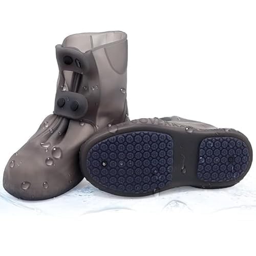 Waterproof Silicone Shoe Cover Reusable Rain Shoe Cover Rain Boots Rain Overshoes Protectors Cover Anti-Slip Rain Boots Cover (Light Transparent)