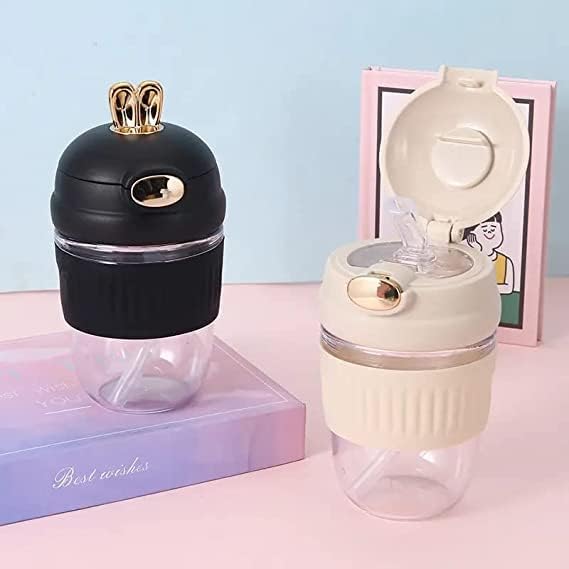 350 ml Glass Water Bottle | Cute Rabbit Shape Coffee Mug | Portable, Leak-Proof & Reusable Water Bottle