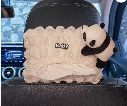 anda Car Tissue Box Shape Soft Plush Car Tissue Box Trash Can Interior Creative Tissue Case Hanging use for car Multi-Function Tissue Hanging Bag Soft Plush Paper Napkin Dispenser