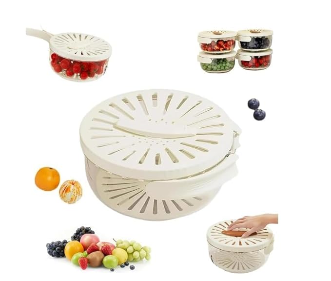 2 in 1 Drainer and Strainer, Draining Basket with Lid