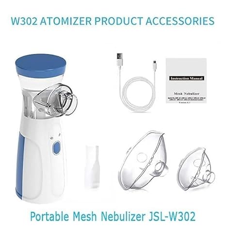 Portable Mesh Nebulizer for Adults & Kids, Handheld Nebuliser Machine with 2 Masks