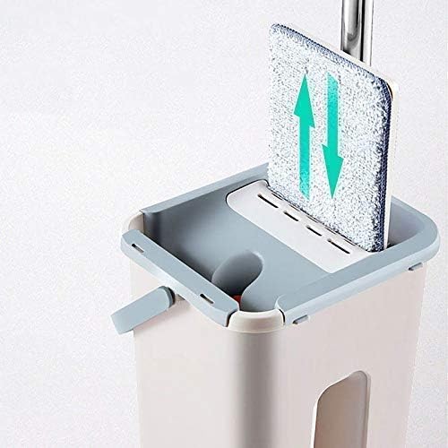 2 in 1 Self Clean Wash Dry Hands-Free Magic Flat Spin Net Scratch Mop with Bucket