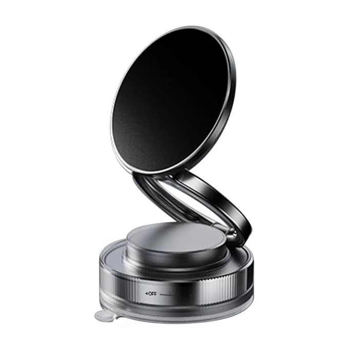 Upgraded 360° Vacuum Suction Magnetic Phone Holder, Car Phone Mount Metal Arm Foldable Gel Vacuum for Car Dashborad & Windsheild/Gym/Mirror/Shower