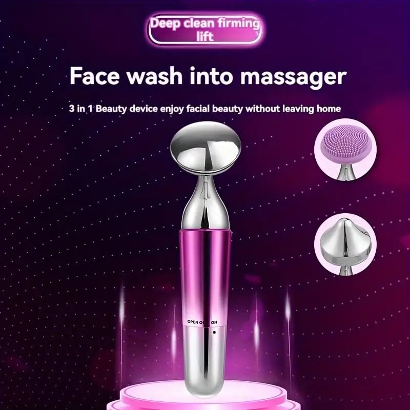 3 in 1 Electric Vibration Skin Care Face Massager For Glowing Skin