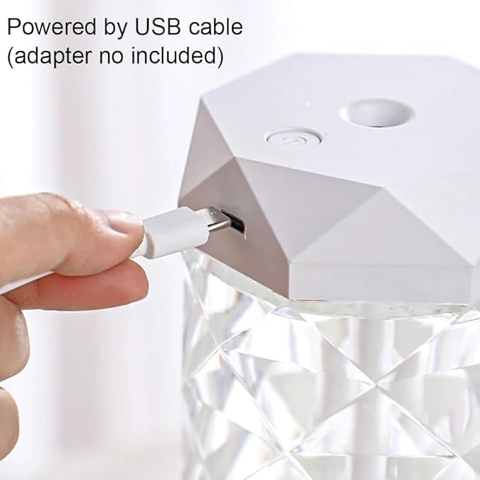 Stylish Air Humidifier With Crystal Light Effect Fragrance Humidifier For Home Office Bedroom Night Light Dimming Indoor With Usb