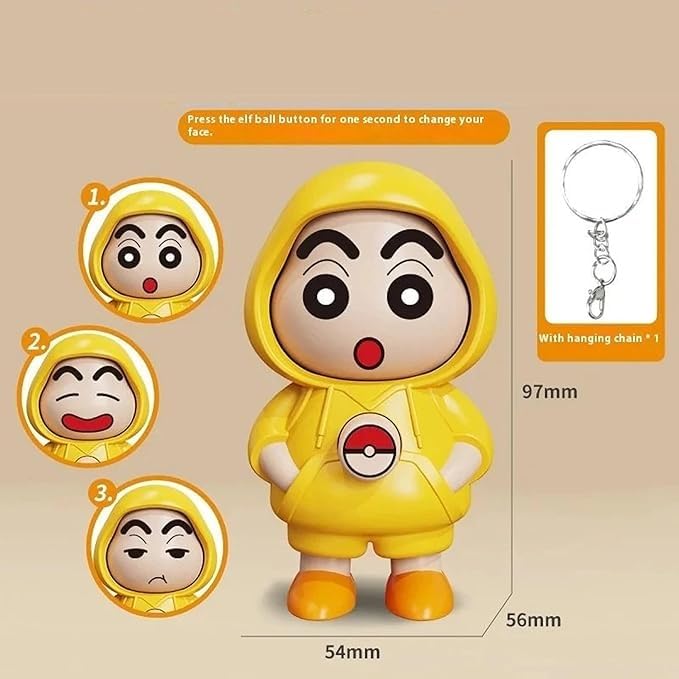 Shinchan Face Changing Keychain | Cartoon Shinchan ABS Key Holder