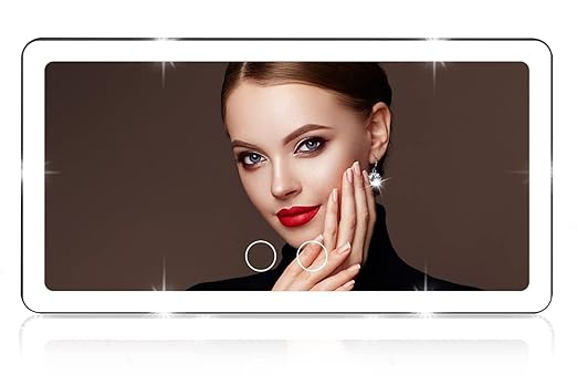 Car Sun Visor Vanity Mirror With 80 LEDs - 3 Light Modes, Rechargeable, Dimmable Touch Control - Universal for Car, Truck, SUV