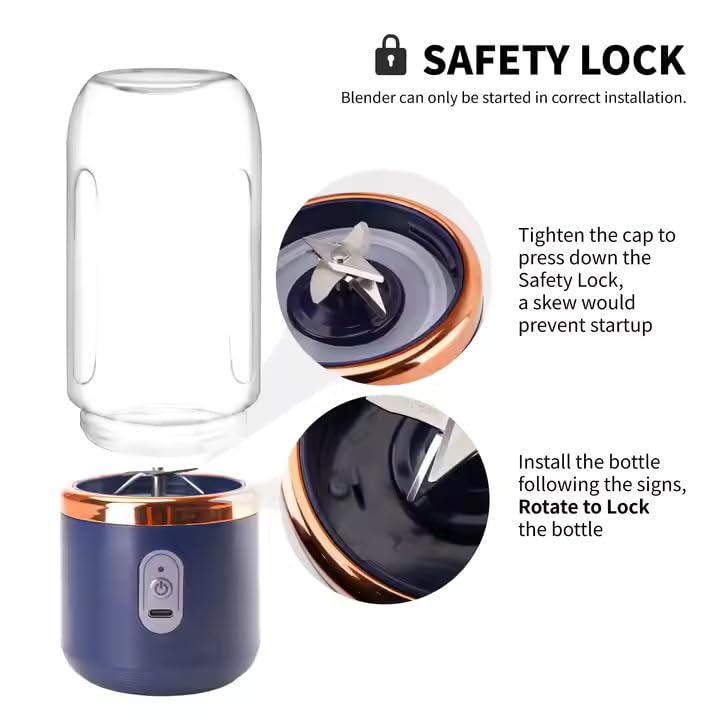 Portable Blender for Smoothies & Juices | 400ML Compact Jar for Soft Fruits | 40W Motor Crushes Ice