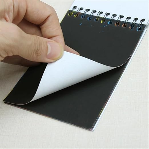 Rainbow Scratch Notebook with Magical Vibgyor Color with Pencil Stick Notepad, Educational Toy for Kids Pack of 2