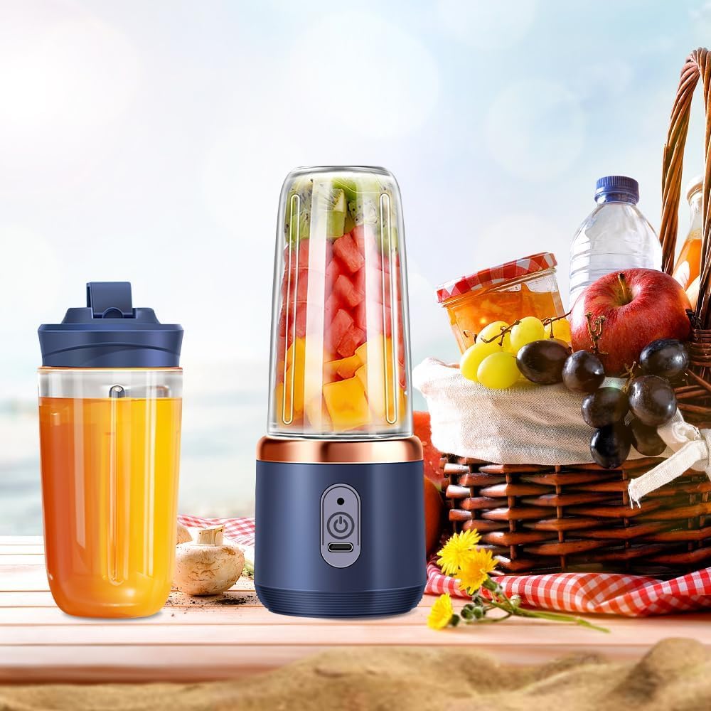 Portable Blender for Smoothies & Juices | 400ML Compact Jar for Soft Fruits | 40W Motor Crushes Ice