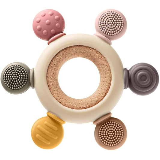 Baby Teething Toys for 0-6 6-12 Months, BPA Free Baby Teether Sensory Toys for Babies