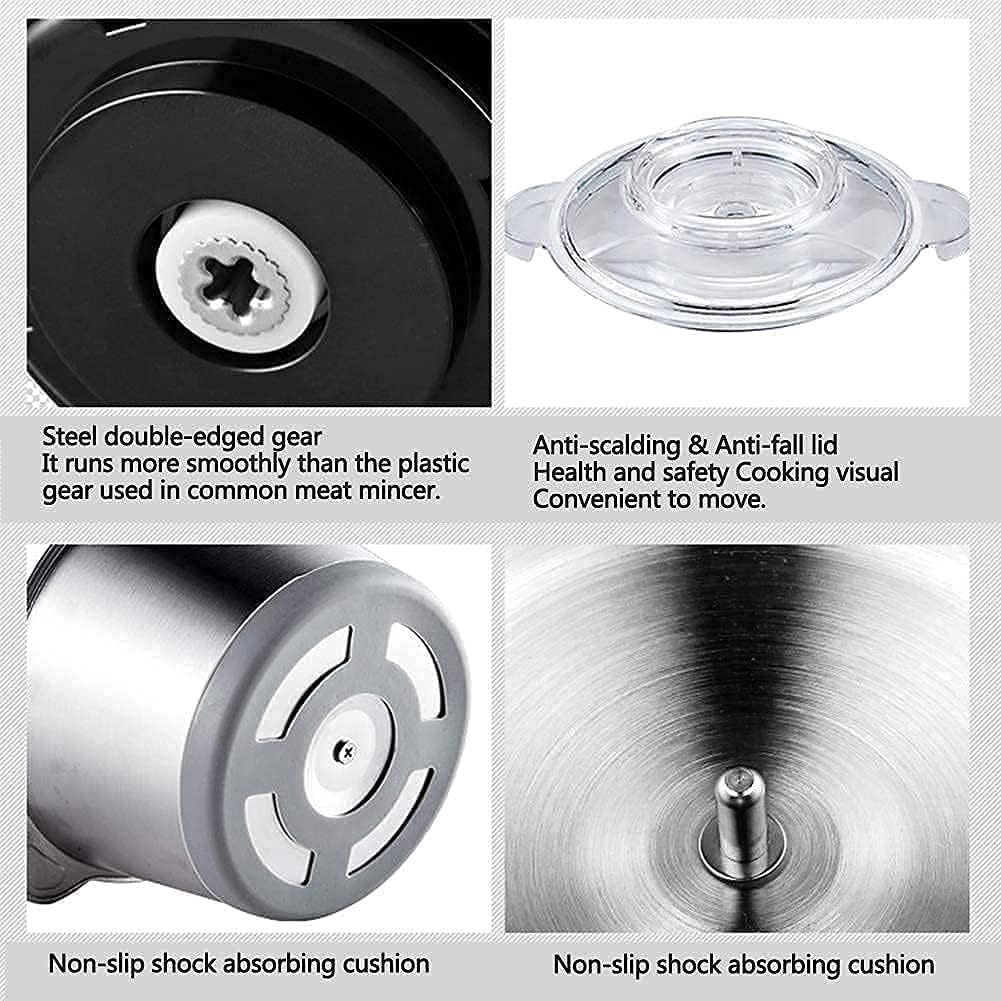 Stainless Steel Electric Meat Grinders with Bowl Heavy for Kitchen Food Chopper Vegetable Fruit Mixer Blender Chopper Juicer for Onion