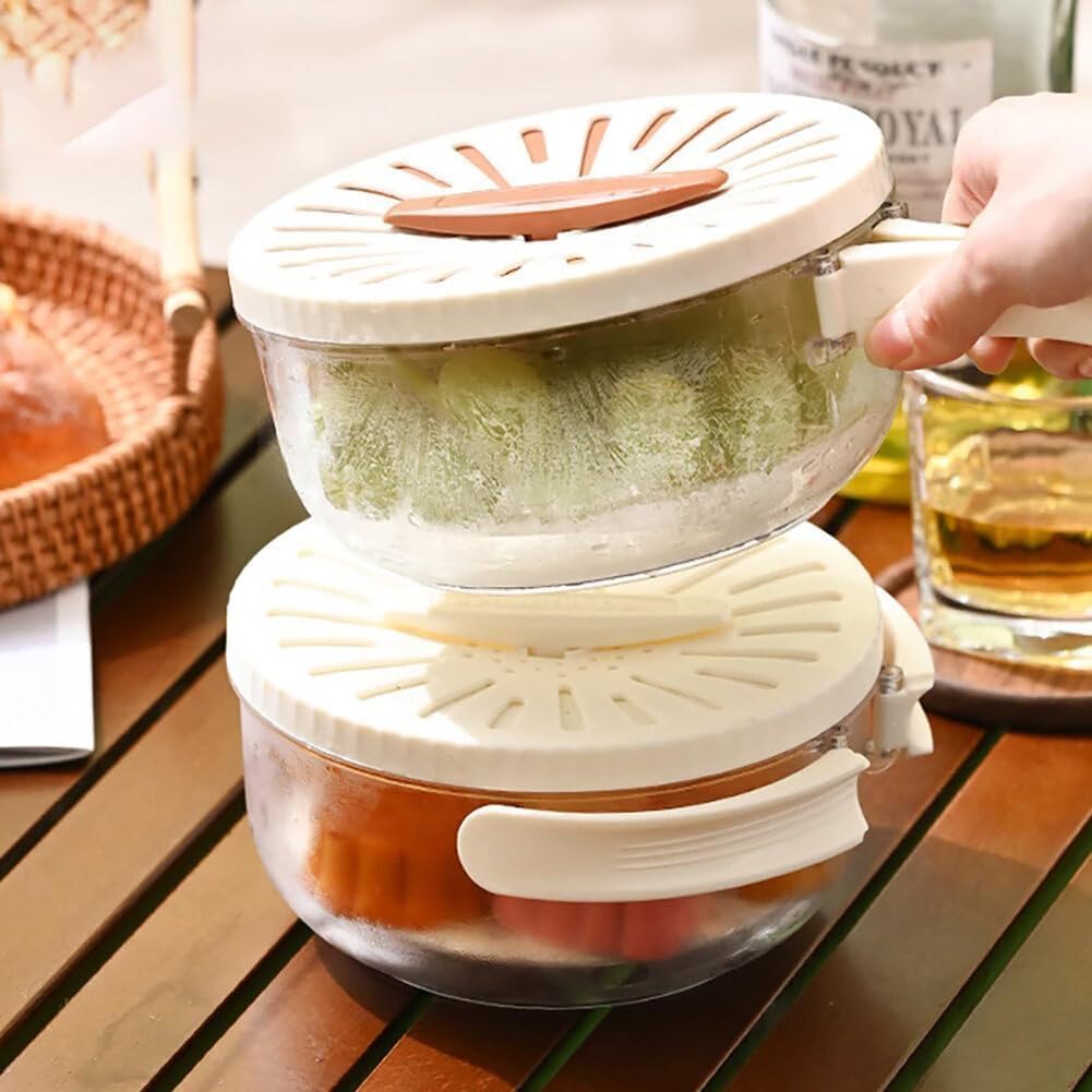 2 in 1 Drainer and Strainer, Draining Basket with Lid