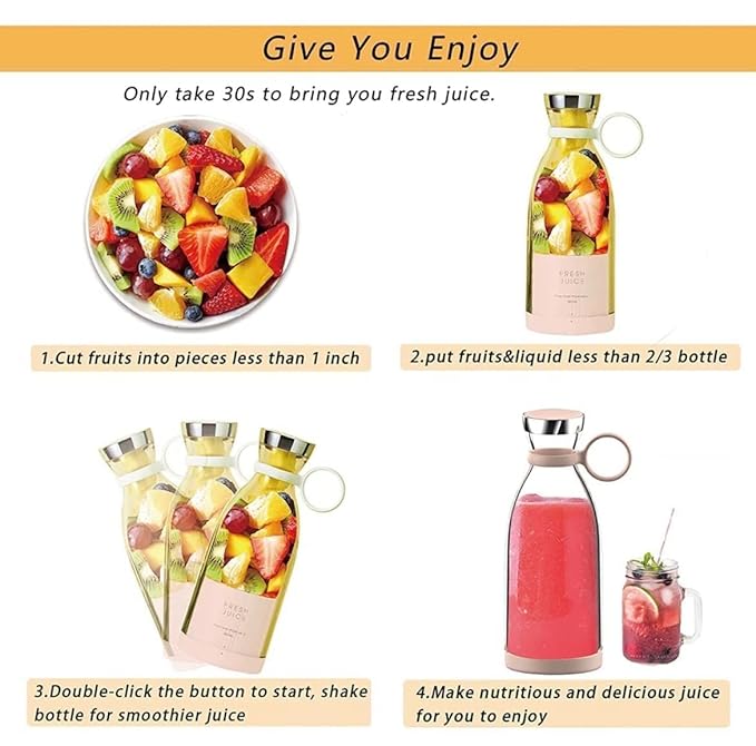 Portable Mini Juicer Blender USB Juice Maker Mixer Bottle Mini Blender Grinder Mixer