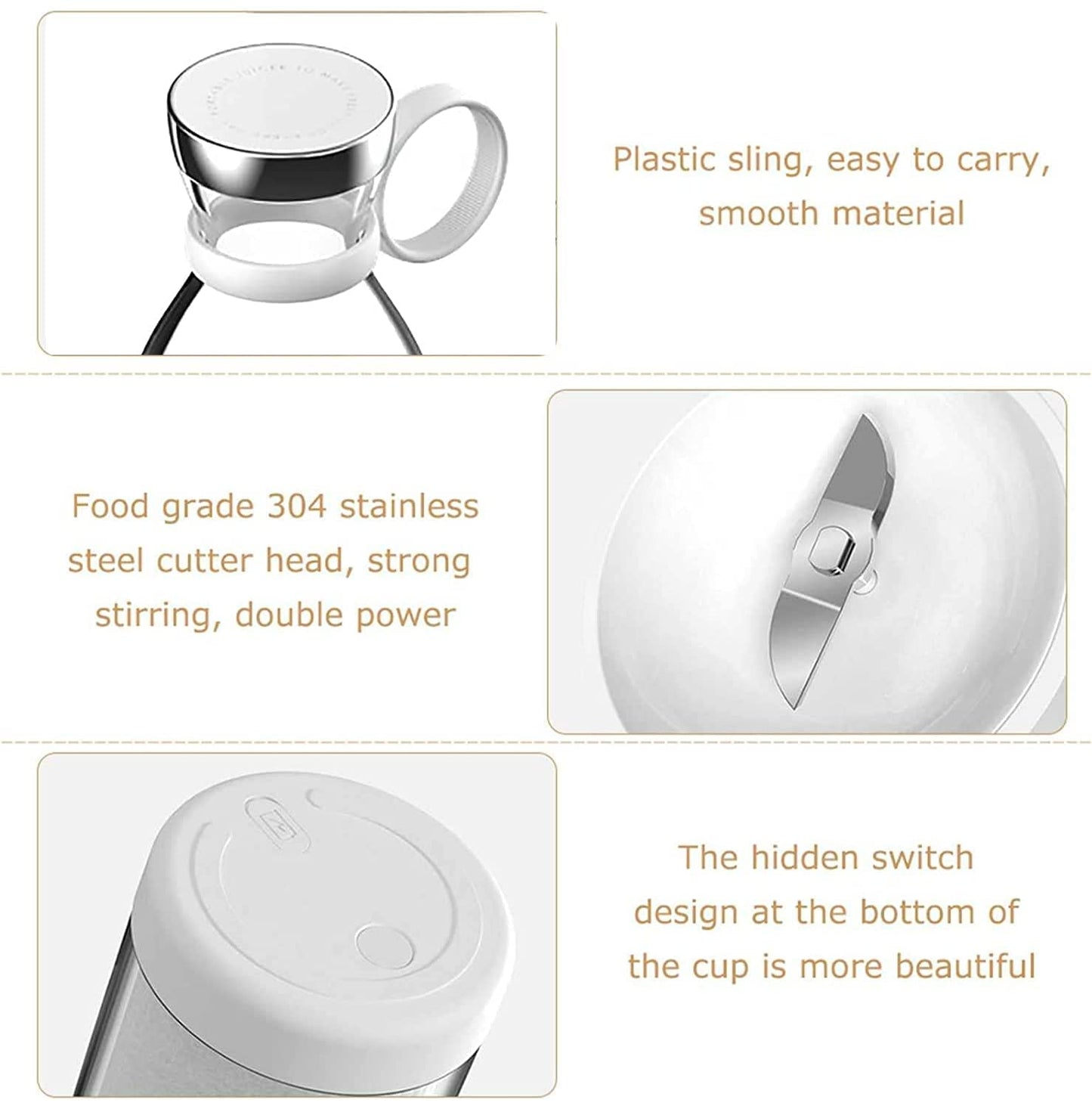 Portable Mini Juicer Blender USB Juice Maker Mixer Bottle Mini Blender Grinder Mixer
