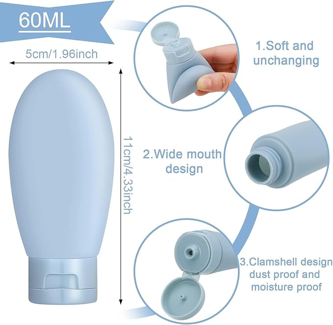 Travel Bottles For Toiletries, Pack Of 3 Shampoo Bottle Set