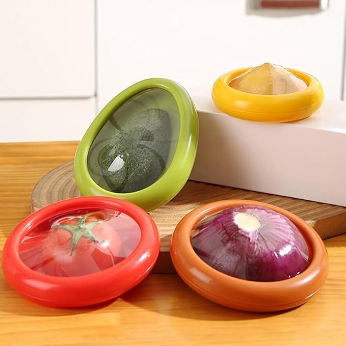 4pcs Silicone Fruit Storage Box, Silicone Fruit And Vegetable Anti-Oxidation Storage Containers