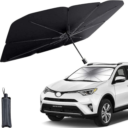 Polyester Car Sun Light Windshield Umbrella Windshield Sun Light for Car Front Window Sun Protection & Heat Insulation Sun Light Cover Sun Light for Most Vehicles (Black)