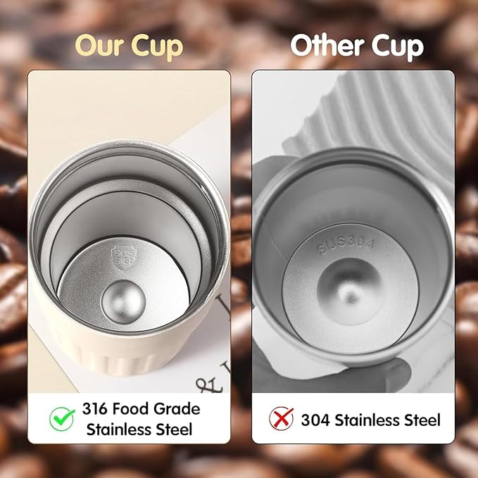 Stainless Steel & Ceramic Insulated Travel Mug with Temperature Display