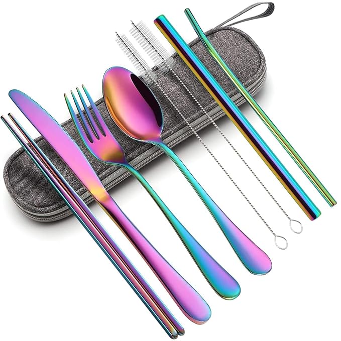 Portable Utensils, Travel Camping Cutlery Set, 8-Piece