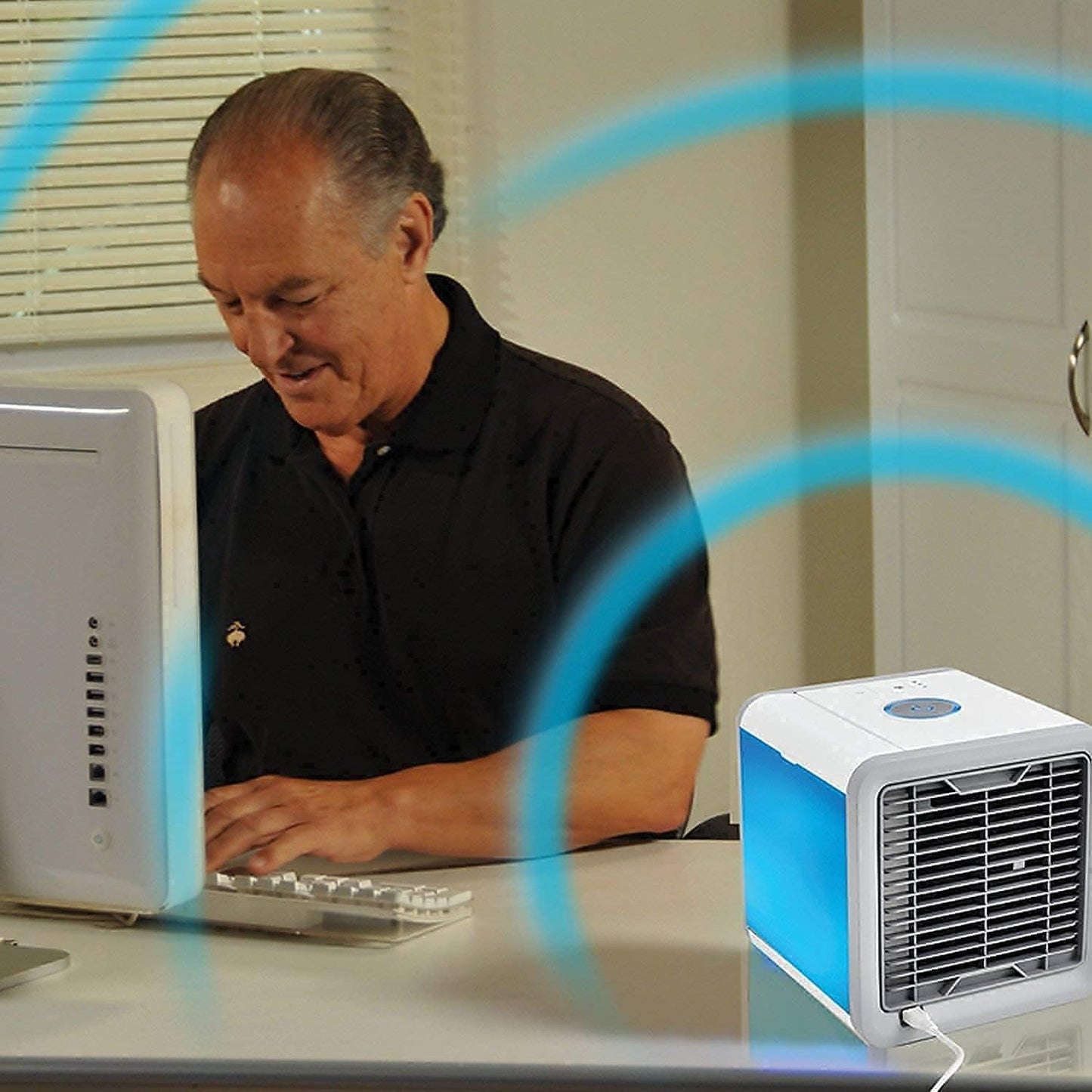 Portable Mini Cooler Rechargeable Air Conditioner Water Cooler Small AC for Office