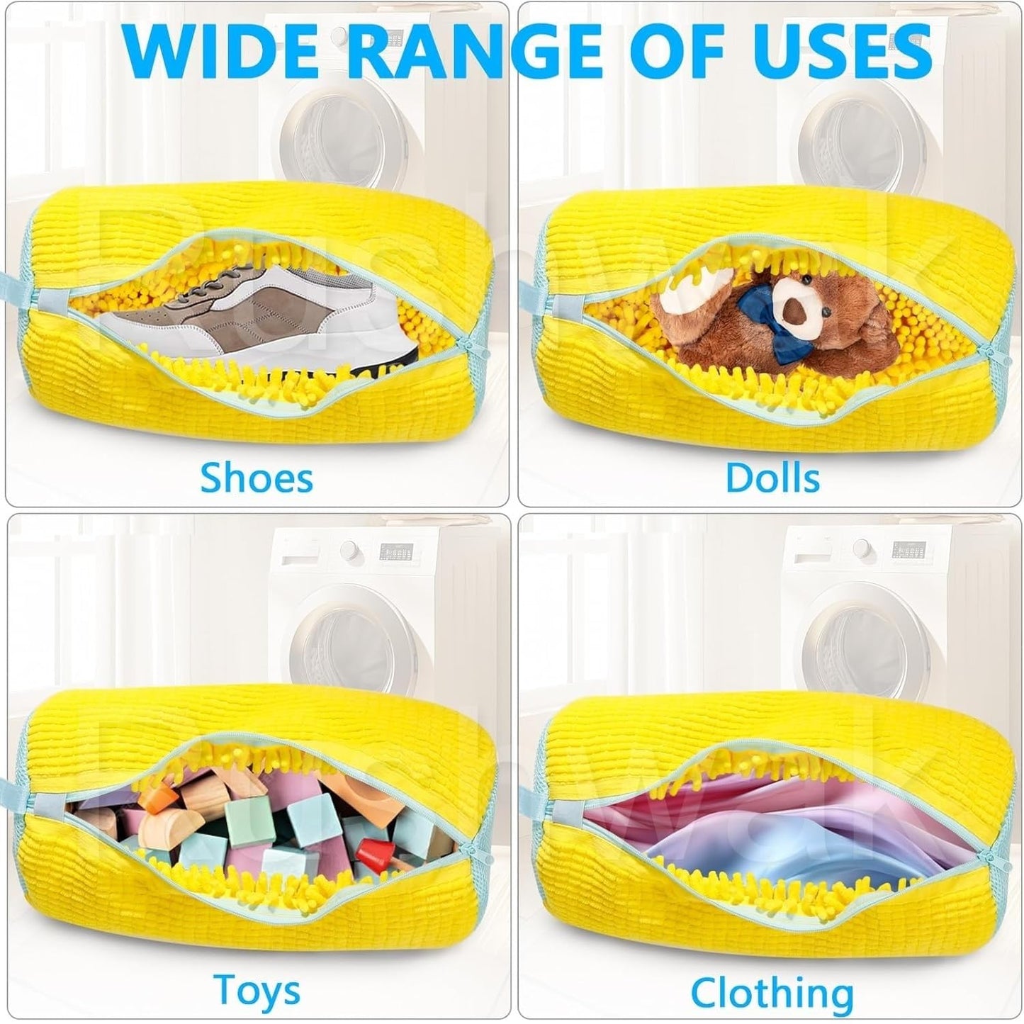 1Pc Shoe Washing Machine Bag, Invisible Zipper Side Opening Shoe Washing Bag for Washer and Dryer