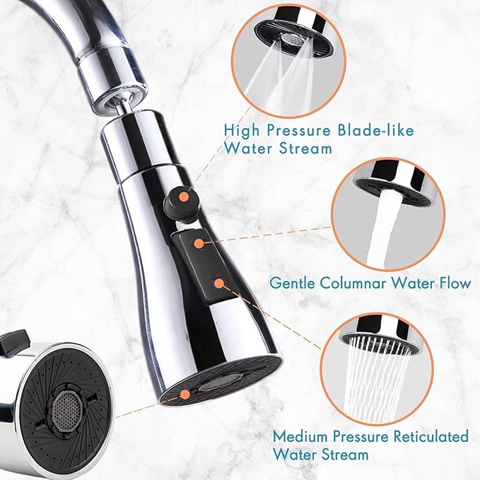 Tap Extender for Kitchen Sink, Flexible Faucet with Tap Extension for Convenient Use Upgrade Your Kitchen Sink with Flexible Tap for Easy Access