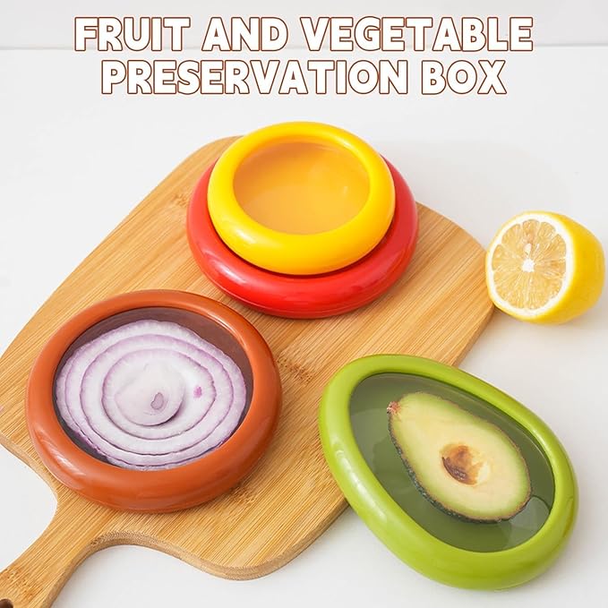 4pcs Silicone Fruit Storage Box, Silicone Fruit And Vegetable Anti-Oxidation Storage Containers