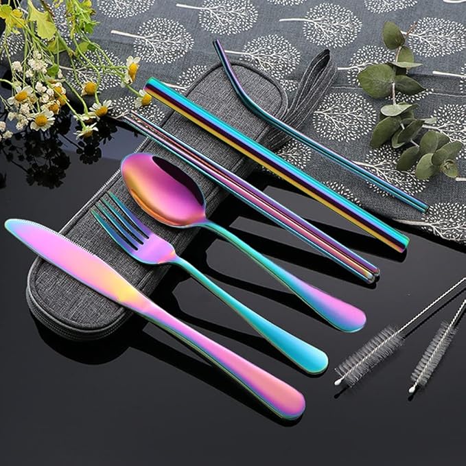Portable Utensils, Travel Camping Cutlery Set, 8-Piece
