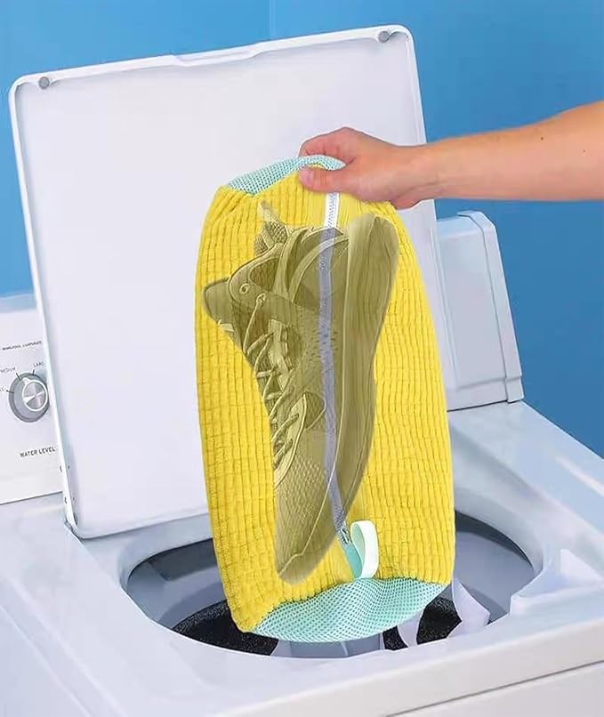 1Pc Shoe Washing Machine Bag, Invisible Zipper Side Opening Shoe Washing Bag for Washer and Dryer