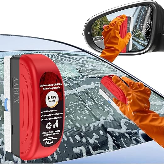 Automotive Oil Film Cleaning Brush, Glass Cleaning Board, Car Glass Oil Film Removal Cleaner, Powerful Windshield Cleaner & Oil Film Remover