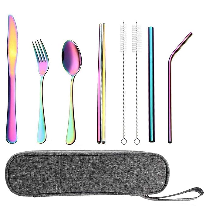 Portable Utensils, Travel Camping Cutlery Set, 8-Piece