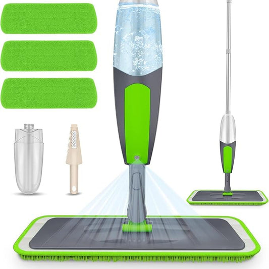 Floor Mop Spray Mops For Floor Cleaning, Microfiber Mop Dry Wet Mop Dust Mop With 1 Reusable Mop Pads 550Ml Refillable Bottle For Cleaning Laminate, Tile, Wood, Hardwood Floor
