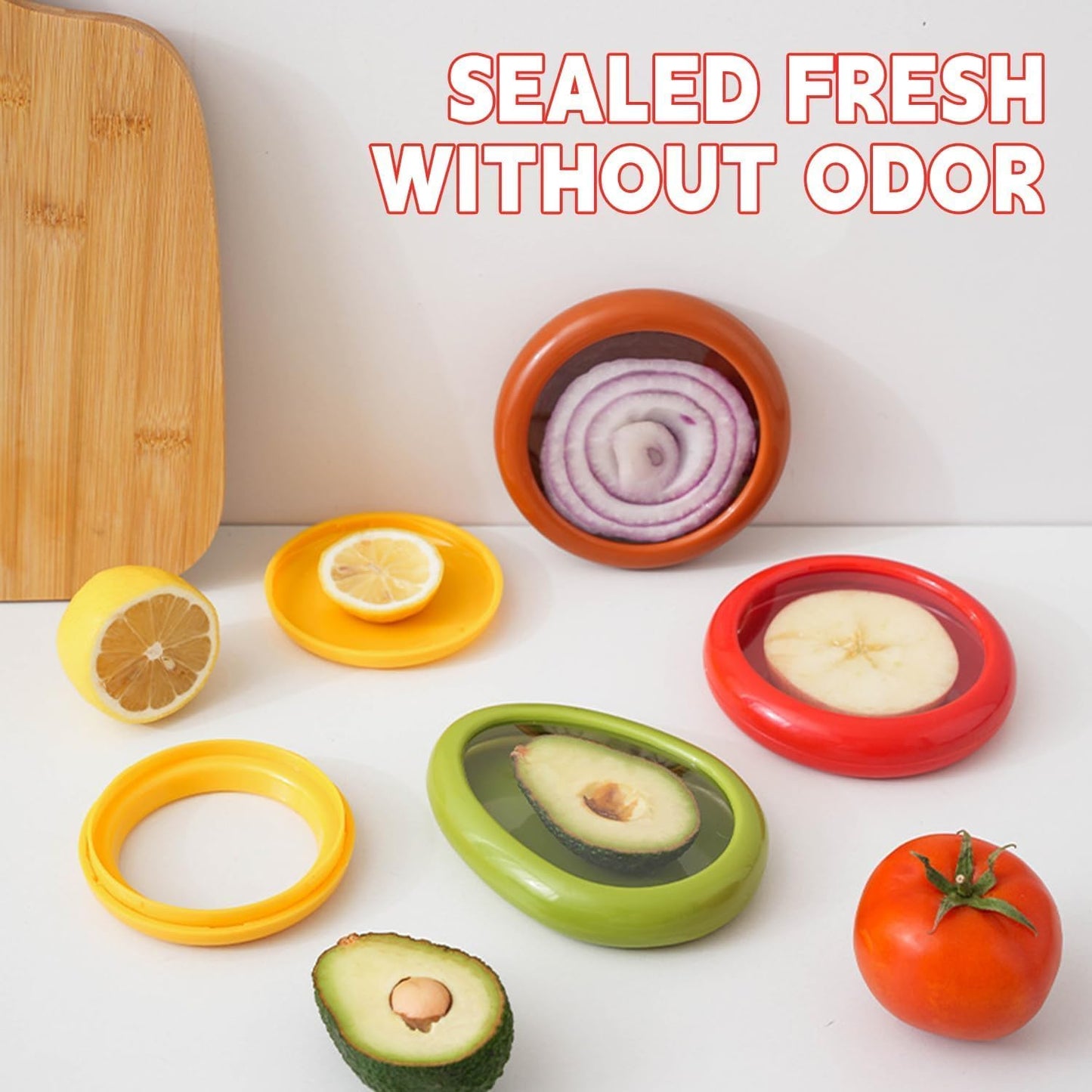 4pcs Silicone Fruit Storage Box, Silicone Fruit And Vegetable Anti-Oxidation Storage Containers