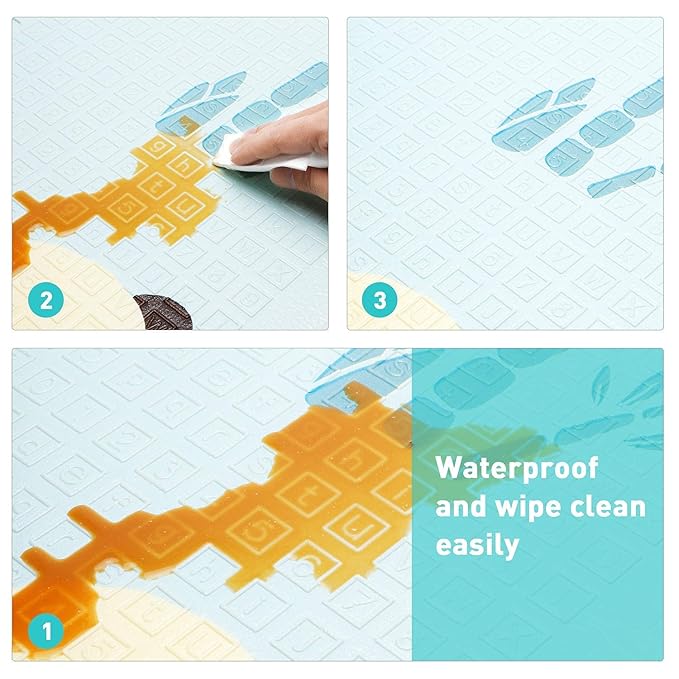 Extra Large Reversible Baby Play Mat, BPA Free Learning & Crawling Foldable Foam Mat