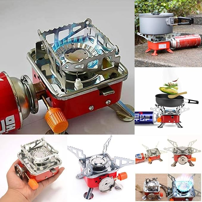 camping stove with cylinder | camping gas stove | campingstove - 2800W- Ultra Light Picnic Cooking Gas Burners Folding Stove -Emergenceystove