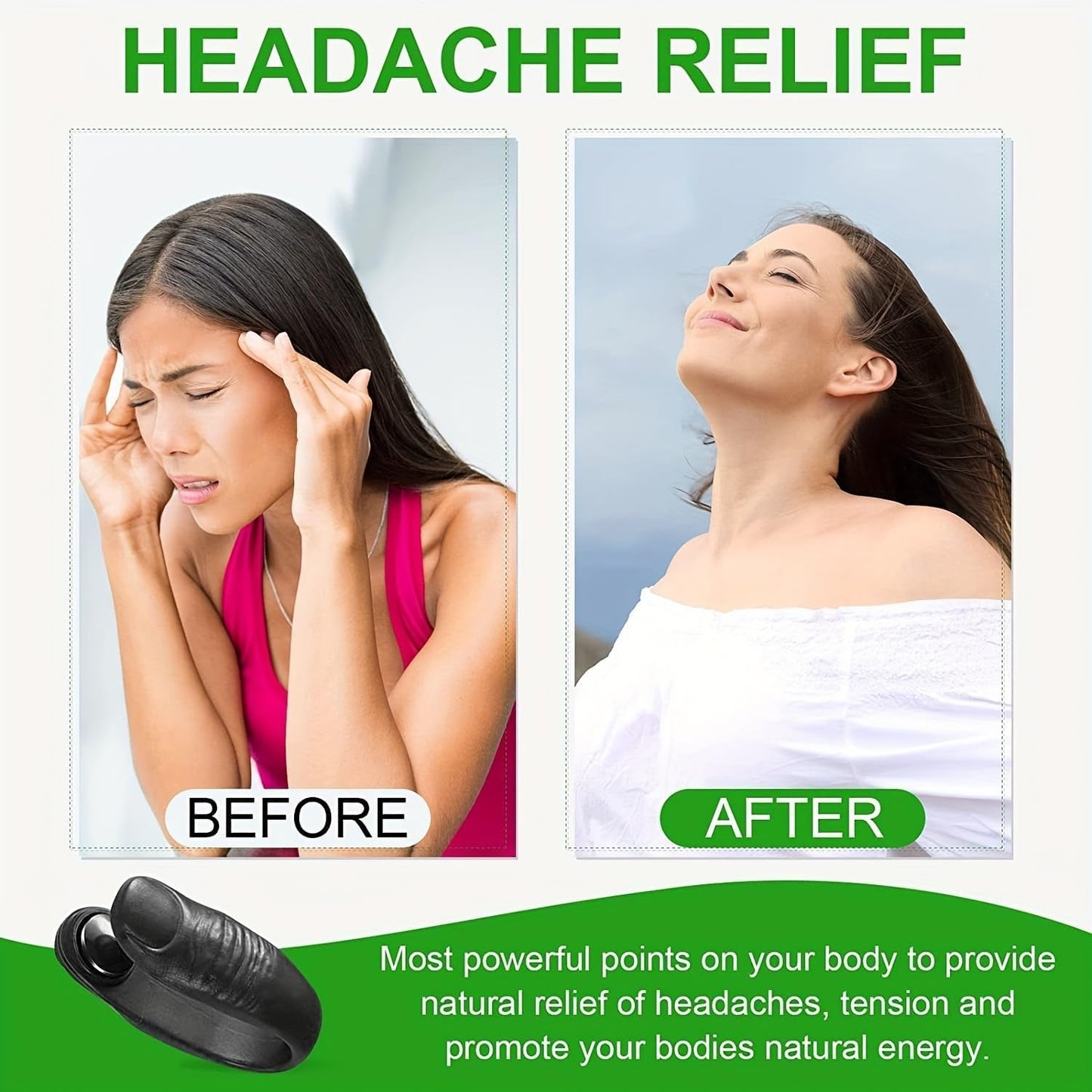 Sugar Control LI4 Acupressure Point Clip, Headache, Migraine
