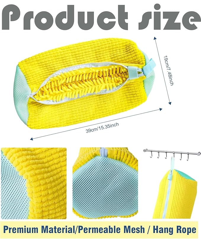 1Pc Shoe Washing Machine Bag, Invisible Zipper Side Opening Shoe Washing Bag for Washer and Dryer
