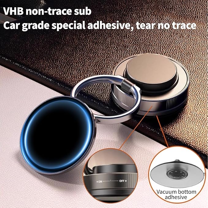 Upgraded 360° Vacuum Suction Magnetic Phone Holder, Car Phone Mount Metal Arm Foldable Gel Vacuum for Car Dashborad & Windsheild/Gym/Mirror/Shower