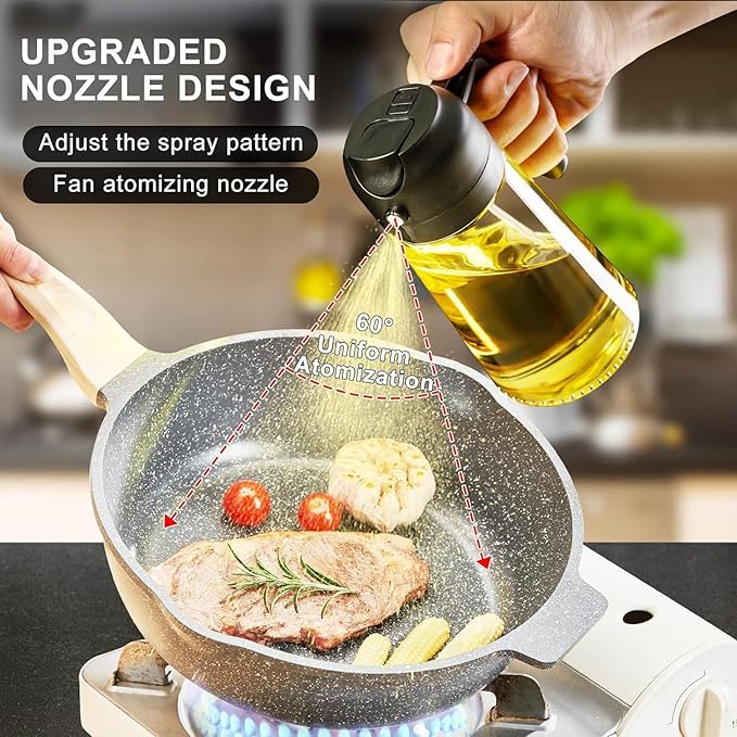 500ml 2 in 1 Glass Oil Sprayer and Dispenser Bottle
