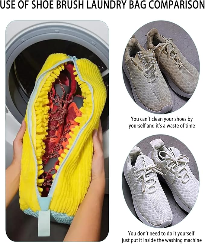 1Pc Shoe Washing Machine Bag, Invisible Zipper Side Opening Shoe Washing Bag for Washer and Dryer