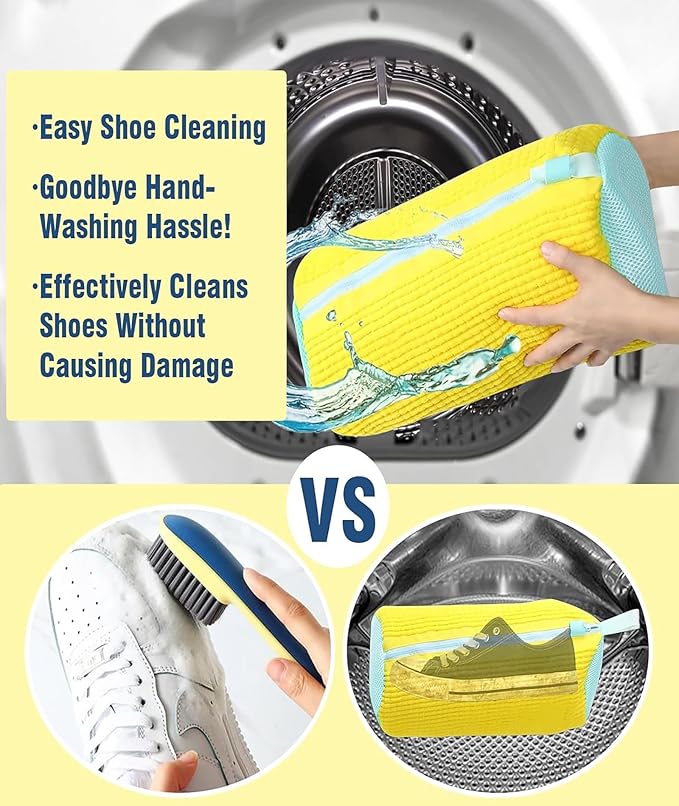 1Pc Shoe Washing Machine Bag, Invisible Zipper Side Opening Shoe Washing Bag for Washer and Dryer