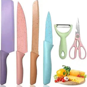 Knife for Kitchen use, Kitchen Knife Sets, Professional Colorful Kitchen Knives Set of 6 Pieces