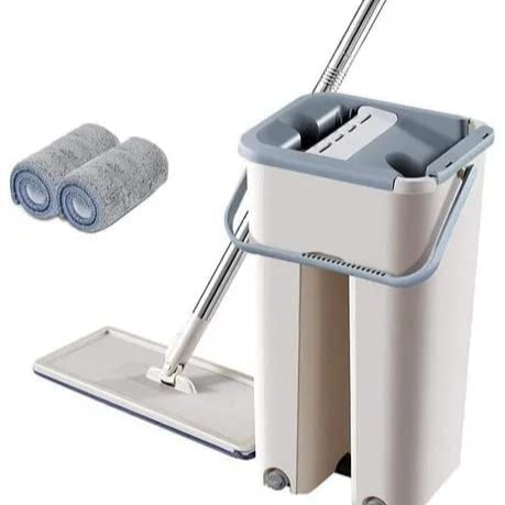 2 in 1 Self Clean Wash Dry Hands-Free Magic Flat Spin Net Scratch Mop with Bucket