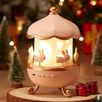 Children's Night Light Rabbit Sky Projector – 360° Rotating LED Galaxy Projector with 6 Film Sets & 5 Colors – Star Projection Lamp for Kids Room