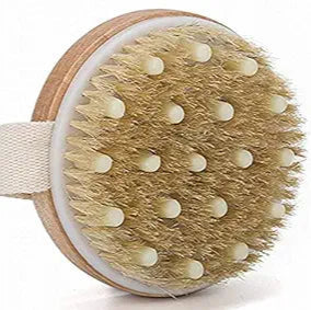 Circulation Bath Brush With Massager | Natural Bristles | Dry Brushing Removes Dead Skin