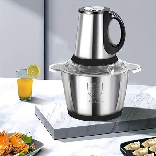 Stainless Steel Electric Meat Grinders with Bowl Heavy for Kitchen Food Chopper Vegetable Fruit Mixer Blender Chopper Juicer for Onion
