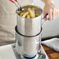 1200ml Stainless Steel Deep Frying Pot with Basket and Long Handle