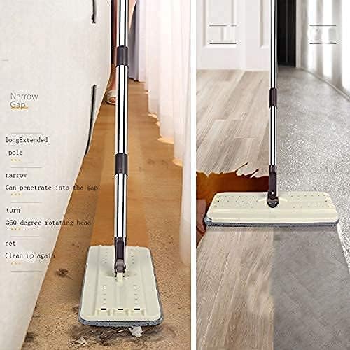 2 in 1 Self Clean Wash Dry Hands-Free Magic Flat Spin Net Scratch Mop with Bucket