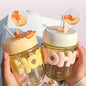 Reusable Glass Coffee Mugs with Lid and Straw pack of 2